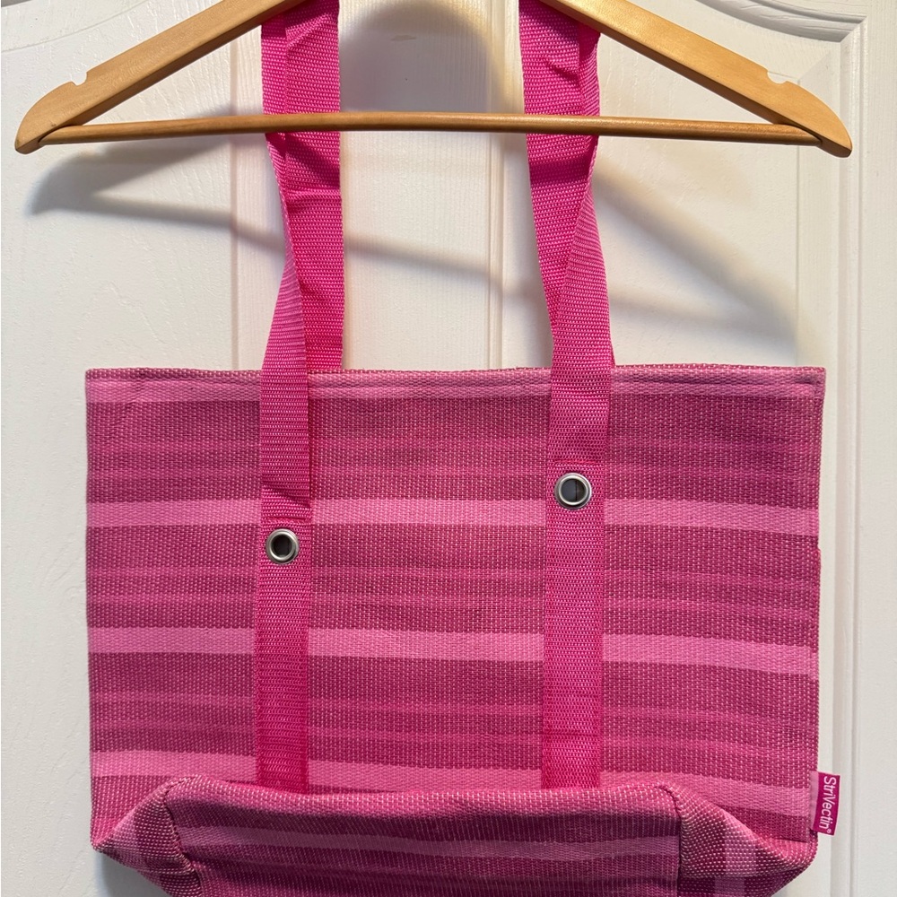 Stylish Pink Striped Tote Bag